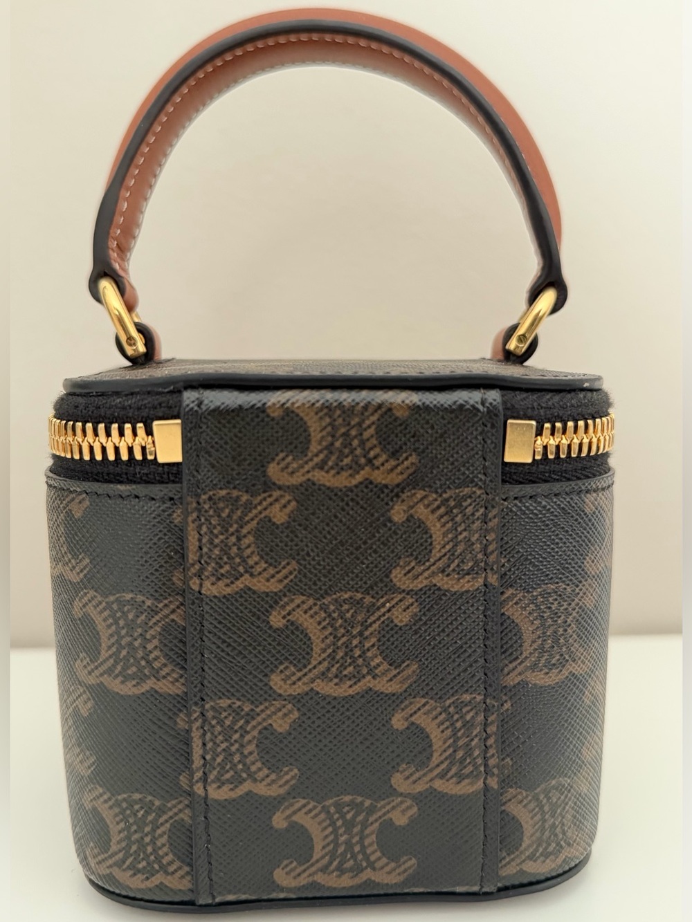Celine Brown Triomphe Mini Vanity Crossbody Bag - Picture 2 of 16